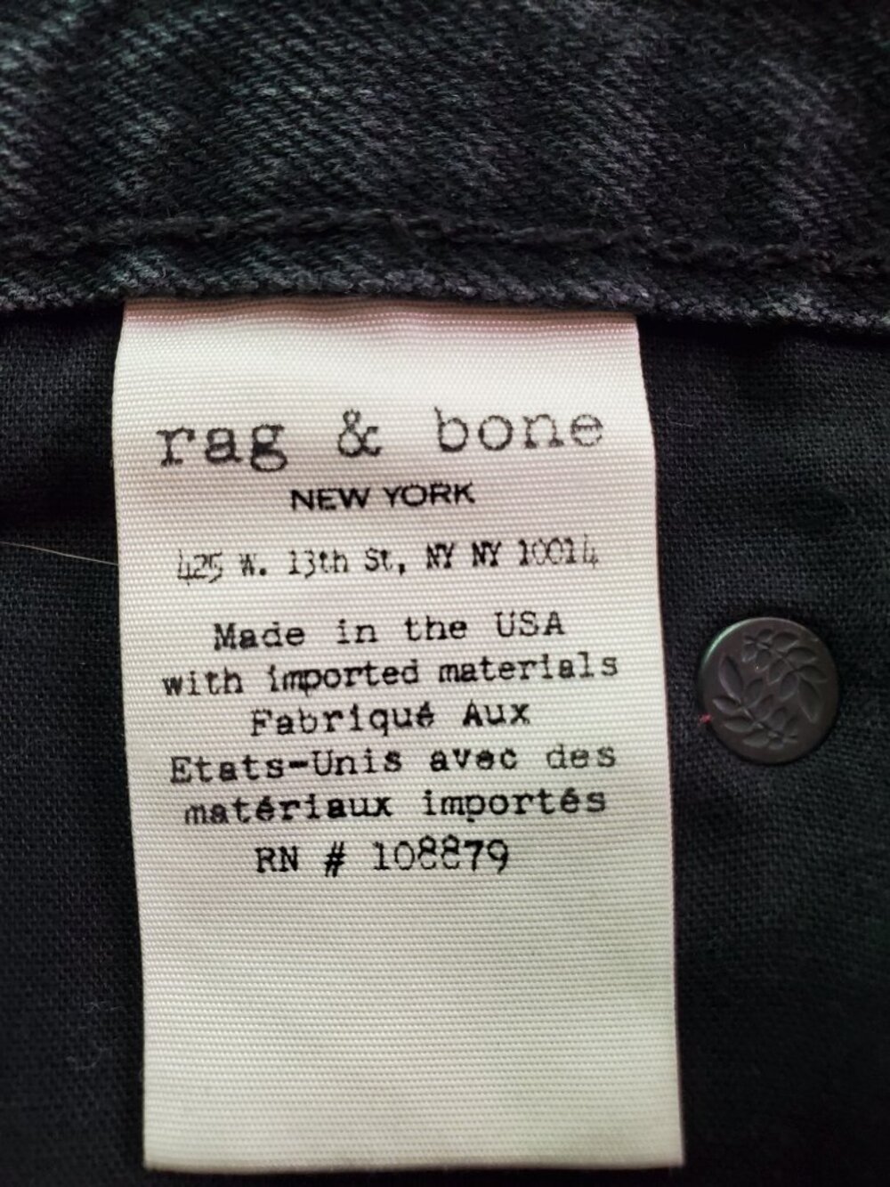 RAG & BONE SZ 30 Women's High-rise Skinny Destroyed Knee Frayed Raw Hem Black - Picture 12 of 13